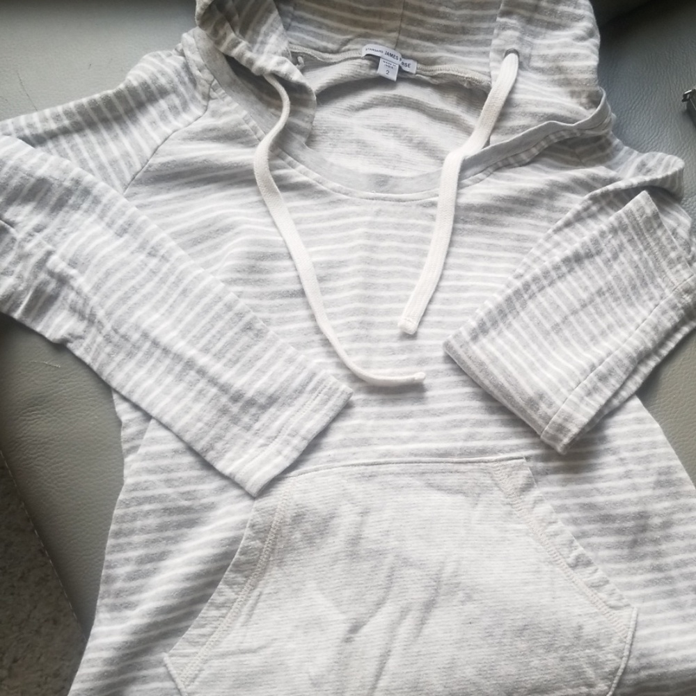 James Perse Striped Tunic Hoodie